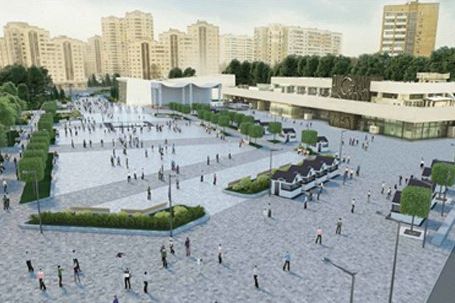 На площади Юности начался монтаж конструкции к фестивалю в честь юбилея Москвы